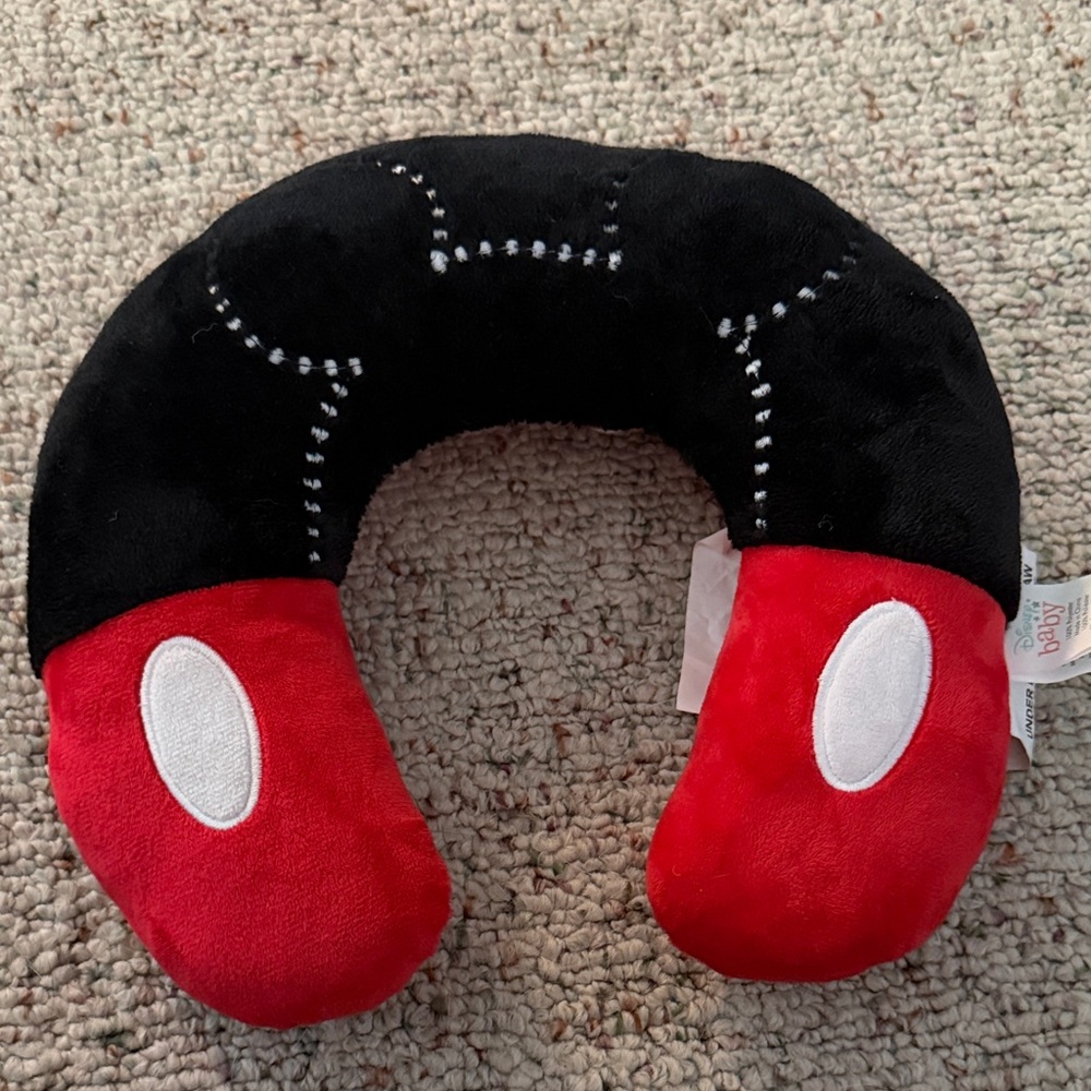 Disney Mickey Mouse Plush Neck Pillow - Black and Red